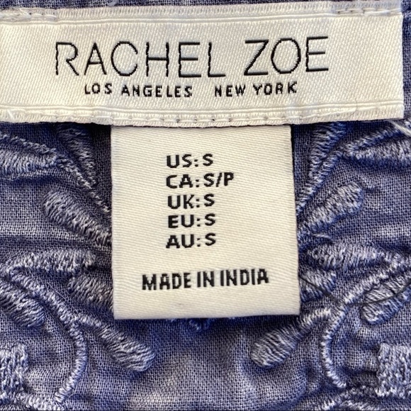 Rachel Zoe baby doll flowy crocheted embroidered textured button down tank - Picture 7 of 9